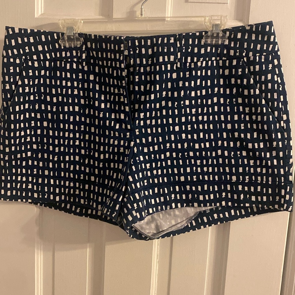 New York & Co Women's Shorts Navy Blue & White Size 14
